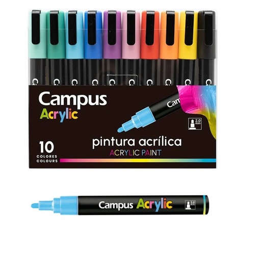 [8426307330787] Marcadores Acrylic x 10 unidades Campus