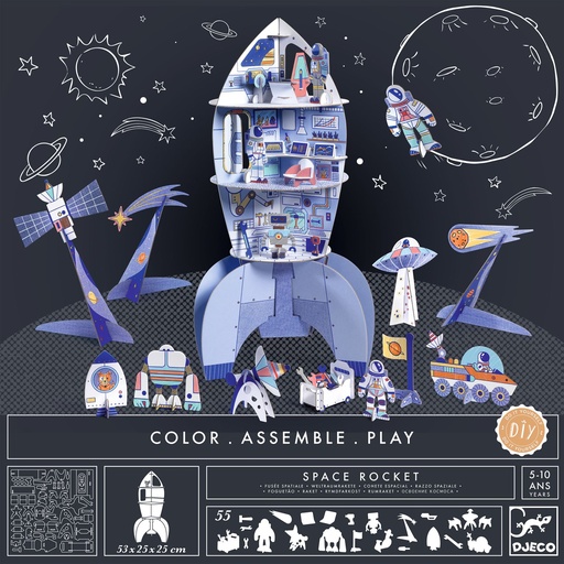 [DJ08009] Color Assemble Play Space Rocket Djeco