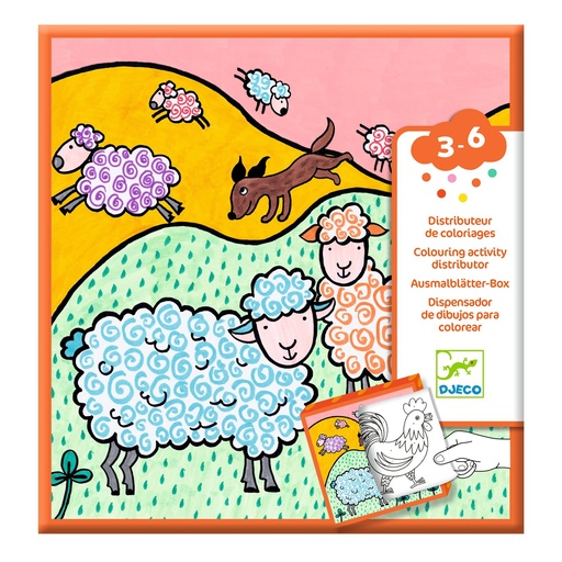 [DJ00050] Coloring Dispenser, Farm Djeco