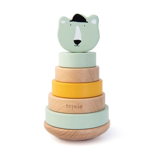 [36-152] Wooden Stacking Toy - Mr. Polar Bear Trixie