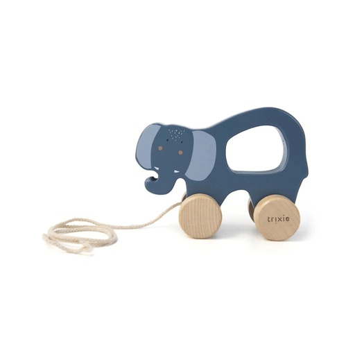 [36-178] Wooden Pull Along Toy - Mrs. Elephant Trixie