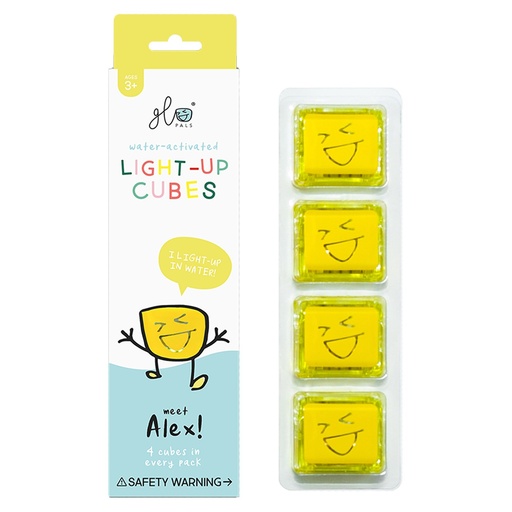 [850016823113] 4 cubos Iluminados Act. por Agua - Amarillo Glo Pals