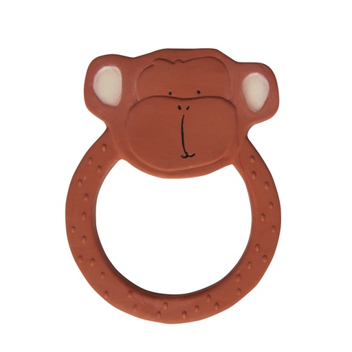 [37-662] Baby Natural Rubber Round Teether Monkey Trixie