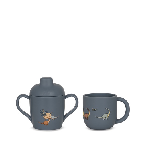 [KS5828-DI] Silicone Sippy Cup &amp; Cup Set Dino Konges Sløjd