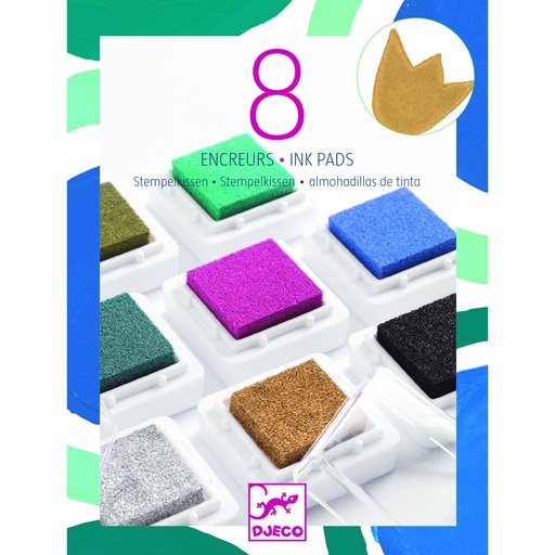 [DJ09799] 8 Ink Pads And 1 Cleaner - Chic Djeco