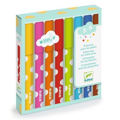 [DJ09001] 8 Felt-Tips For Little Ones Design By By Djeco