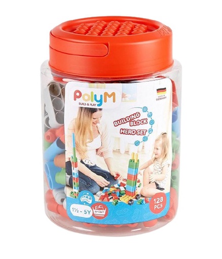 [6943478030497] Juego de construccion - Balde 128pzas POLYM