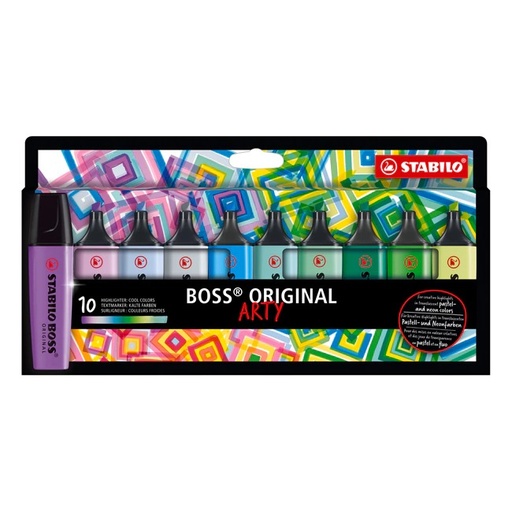 [4006381577816] Resaltador Boss Arty x 10 Colores Fríos Stabilo