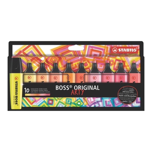 [4006381577786] Resaltador Boss Arty x10 Colores Cálidos Stabilo