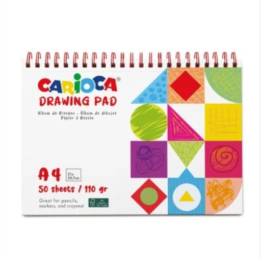 [8003511448059] Block para dibujar con Espiral 110gr A4 x50 hojas Carioca