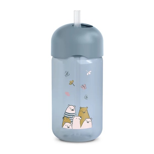 [8426420086738] Vaso De Pajita 340Ml - Bears Azul Suavinex