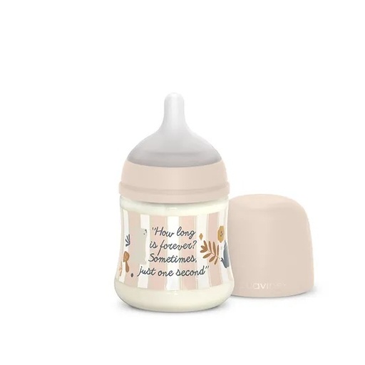 [8426420900843] Biberón 150Ml Fisio 0-3M Flujo S Wonder Rosa Rayas Suavinex