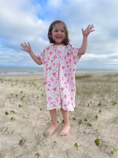 [MPPF-S] Poncho Pink Flowers - S Martin Pescador