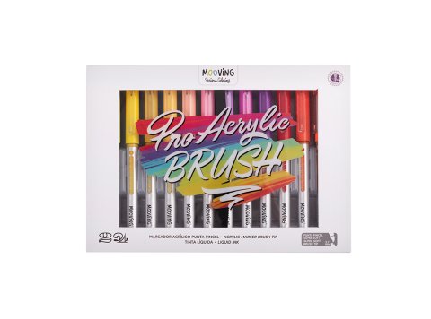 [7799133025525] Marcadores Acrilicos Punta Pincel x12 Mooving