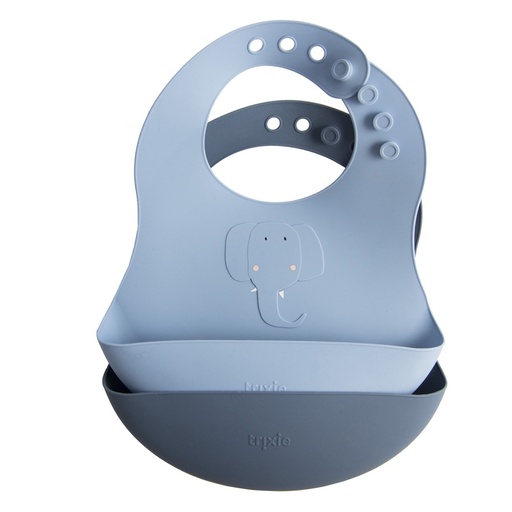 [96-637] Silicone Bib 2-Pack - Mrs, Elephant Trixie