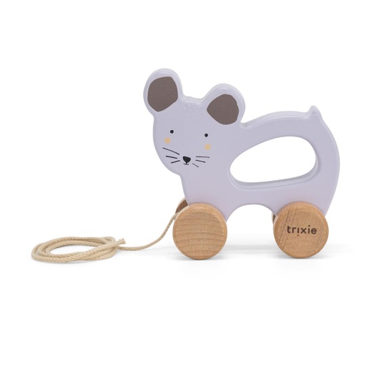 [36-525] Wooden Pull Along Toy - Mrs. Mouse Trixie