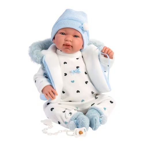 [8426265184392] Tino recien nacido pelele azul con capucha 18349 Llorens