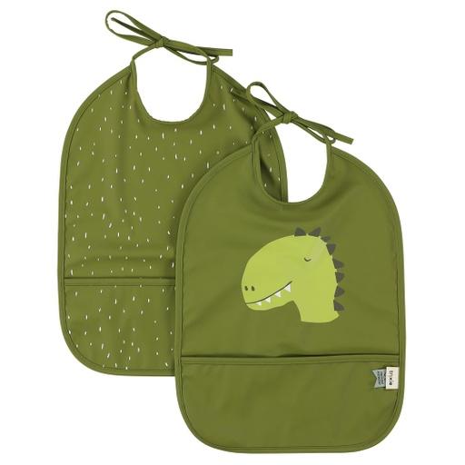 [5400858963222] Waterproof Bib  2 Pack Babero - Mr. Dino Trixie