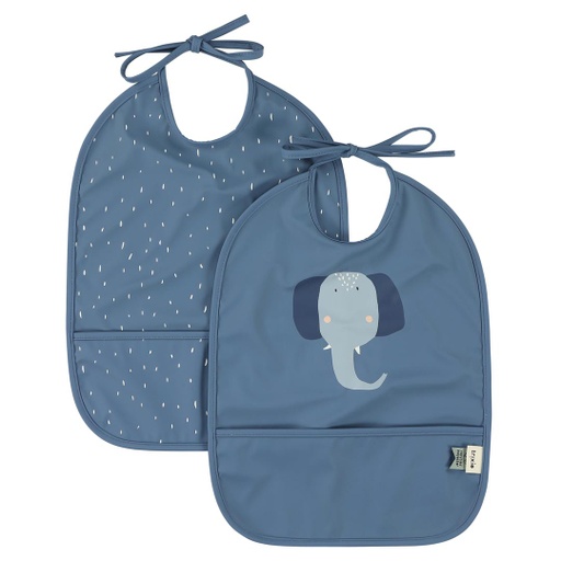 [5400858963246] Waterproof Bib  2 Pack Babero - Mr. Elephant Trixie