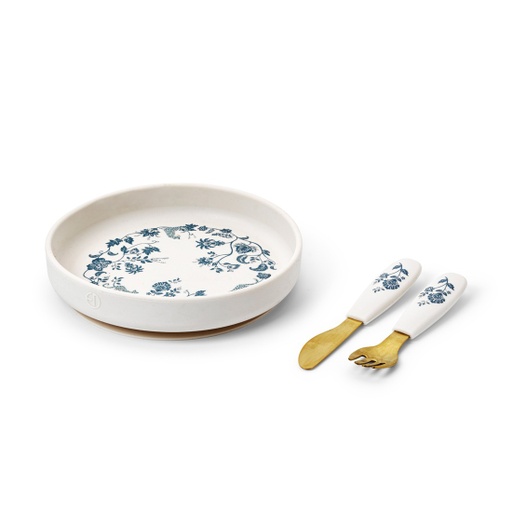 [60246203422NA] Silicone Plate Set Garden Leo Toile Elodie