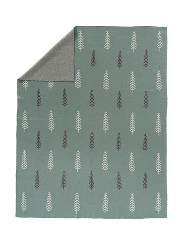 [B300-03] Fine Knitted Blanket 80 X 100 Cm Forest Fresk