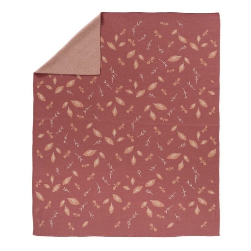 [B300-04] Fine Knitted Blanket 80 X 100 Cm Forest Rose Fresk