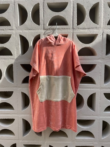 [PKPCHBR-01] Poncho Beige/Rosa 0-1Y Peekaboo
