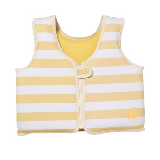 [9339296069622] Chaleco Flotador 3-6Y Seagull Mustard Stripe Sunnylife