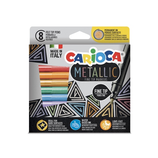 [8003511431624] Marcadores Finos Metallic Caja X 8 Carioca