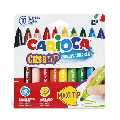 [8003511440008] Marcadores Gruesos Creatip Maxi Caja X 10 Carioca