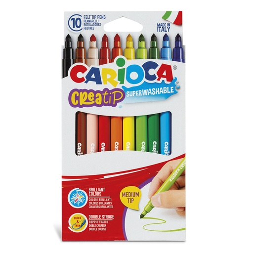 [8003511440015] Marcadores Finos Creatip Caja X 10 Carioca