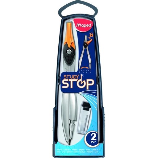 [3154141951107-N] Compas Study Stop mina 2mm - Naranja Maped