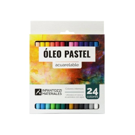 [INF13031] Óleo pastel acuarelable x 24 unidades Infantozzi Materiales