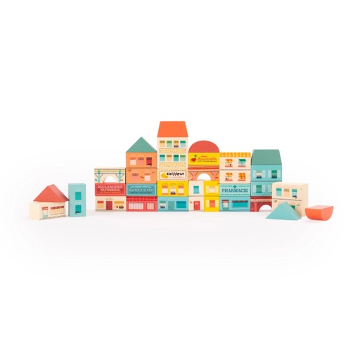 [725101] Construccion Pueblo (35 Piezas) Avenue Du Moulin Moulin Roty