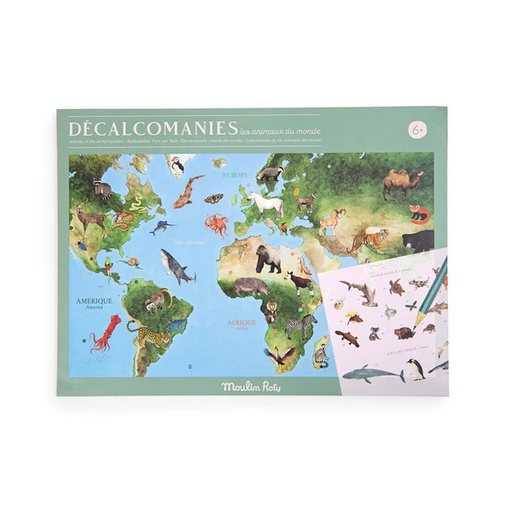 [719185] Mapamundi De Calcomanias Tout Autour Du Monde Moulin Roty