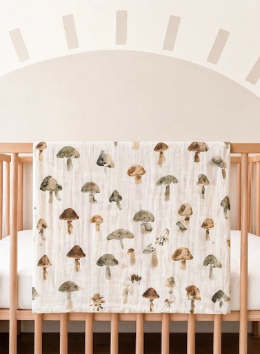 [NANSU38] Rebozo muselina Fungi Nansu
