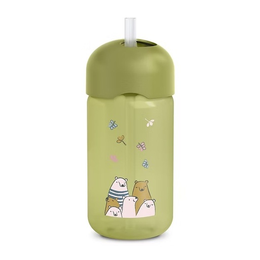 [909228] Vaso Con Sorbito Antiderrame 340Ml - Print Verde Suavinex