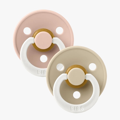 [110243] Colour 2 Pack Latex Size 1 Blush Night/Van Bibs