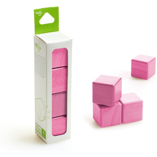 [G-12-005-SJG] 4 Piece A La Carte - Cubes - Tegu Pink Tegu