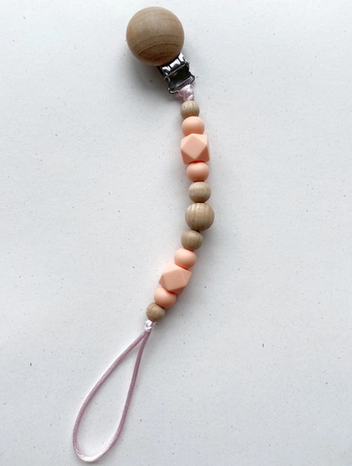 [NANSU3] Clip Chupete Madera Salmón Nansu