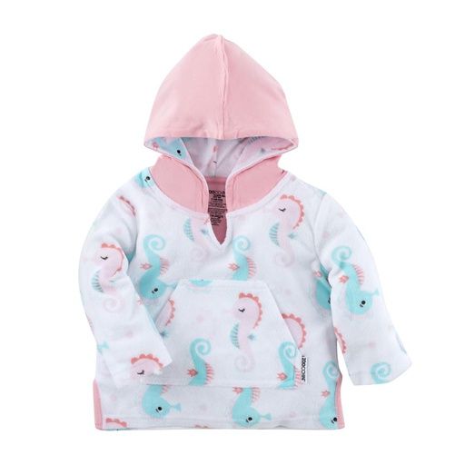 [810608031029] Toalla poncho caballito de mar 0-12m Zoocchini