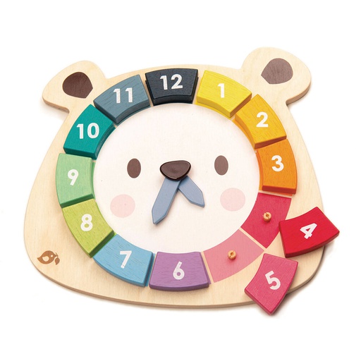 [191856084082] Bear colours clock Tender Leaf