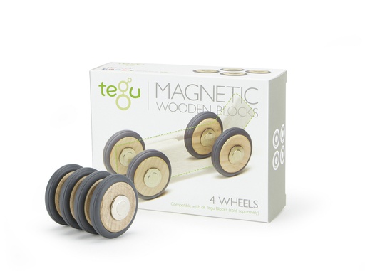 [M-12-059-CAO] Tegu Magnetic Wooden Wheels - Pack Of 4 Tegu