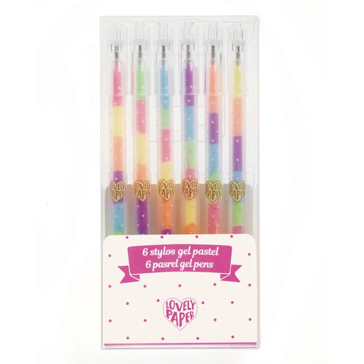 [DD03758] 6 Pastel Gel Pens Lovely Paper