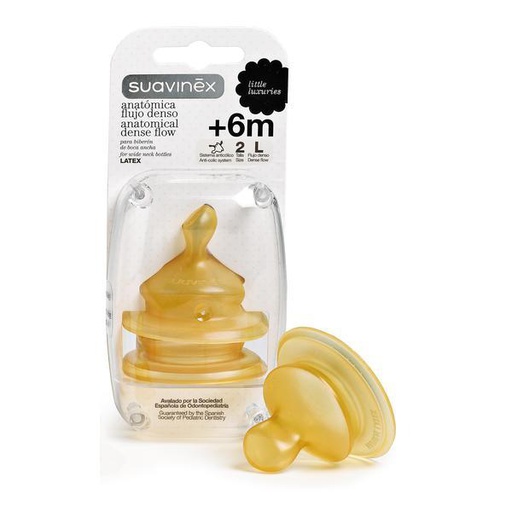[8426420004978] Tetina Anat.  +6M Flujo L Pack 2 Uds Látex Suavinex